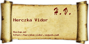 Herczka Vidor névjegykártya
